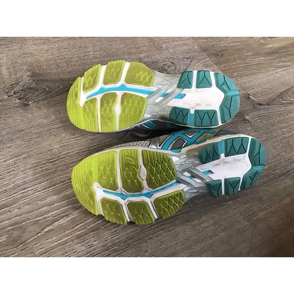 Asics Womens Size 8.5 Running Shoes FluidRide Guidance Silver Teal Sneaker T656N